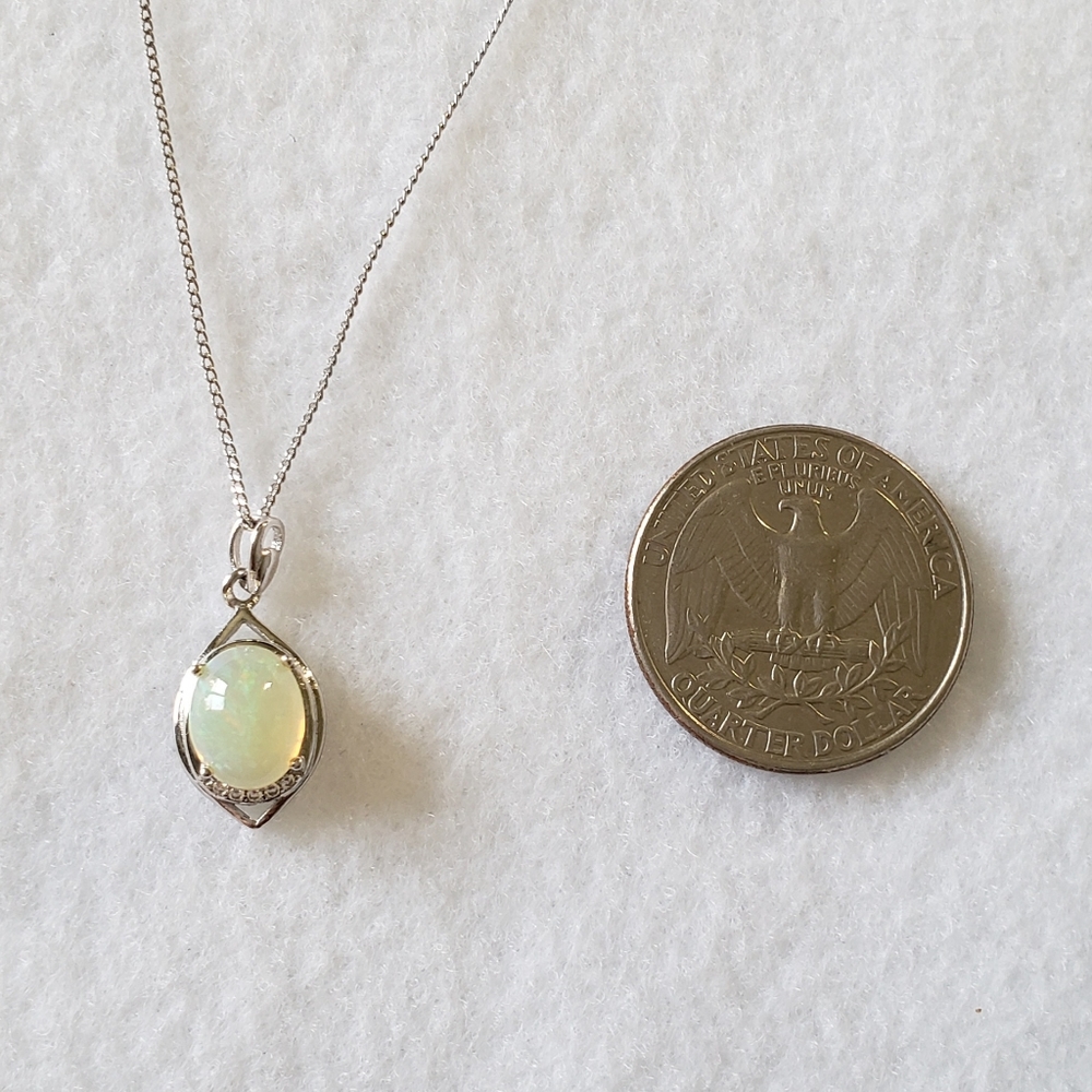 HOST PICK!Sterling Natural Australian Opal Pendant - Picture 6 of 8